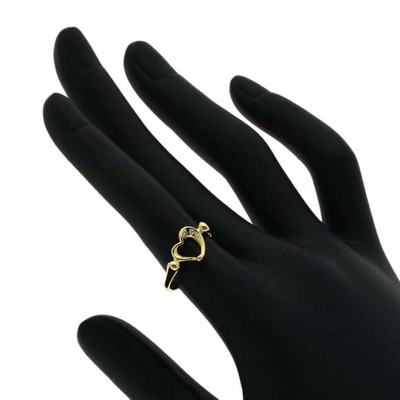 TIFFANY 18k Gold Diamond Heart Ring - Picture 6 of 8
